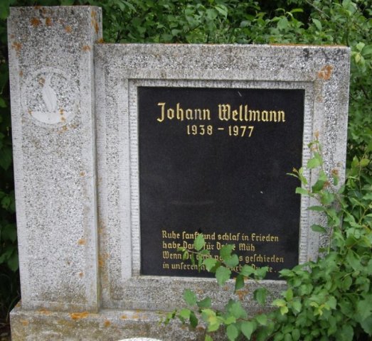 Wellmann Johann 1938-1977 Grabstein